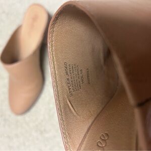 Women’s Tan Leather Mule Slide - Casual Slip-On